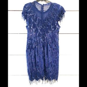 Vintage cocktail dress size 12 royal blue